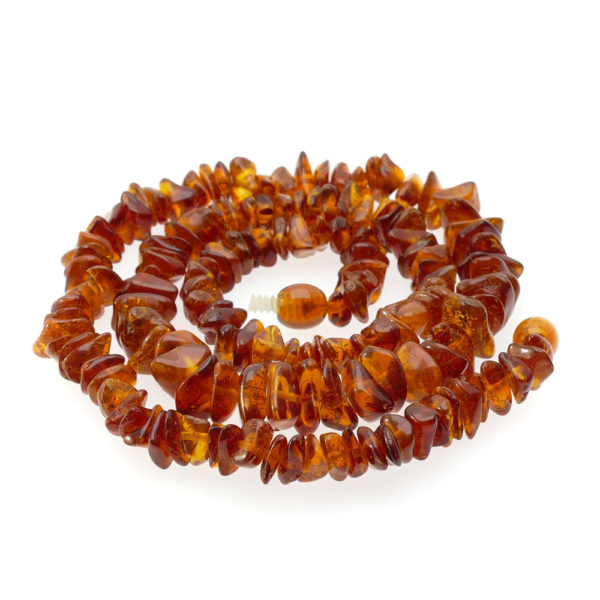 Amber necklace for mother - Cognac chips