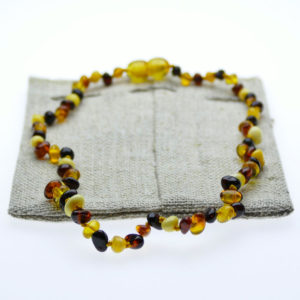 multicolor amber chip teething necklace